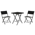 Ensemble Table + 2 Chaises Home ESPRIT Noir Acier rotin synthétique 58 x 58 x 71,5 cm Mamm
