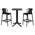 Ensemble Table + 2 Chaises Home ESPRIT Noir Métal polypropylène 60 x 60 x 102 cm Mamm