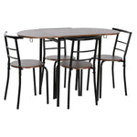 Ensemble Table + 4 Chaises DKD Home Decor Marron Noir Métal Bois MDF 121 x 55 x 78 cm Bigbuy