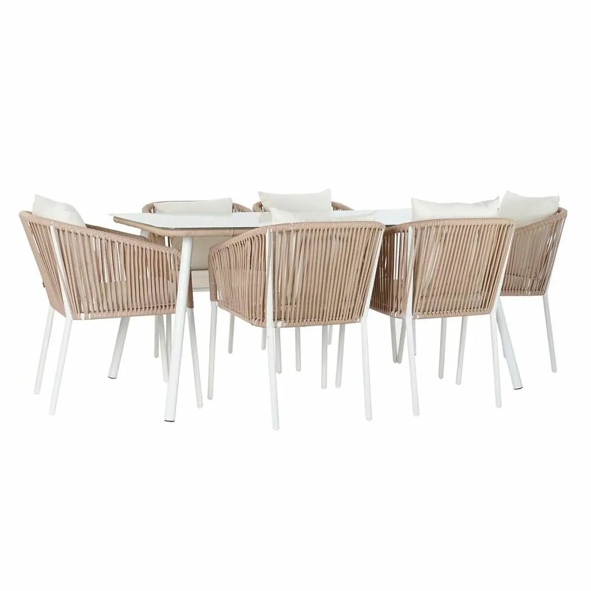 Ensemble Table + Chaises DKD Home Decor Beige 78 cm 163 x 95 x 6 cm Bigbuy