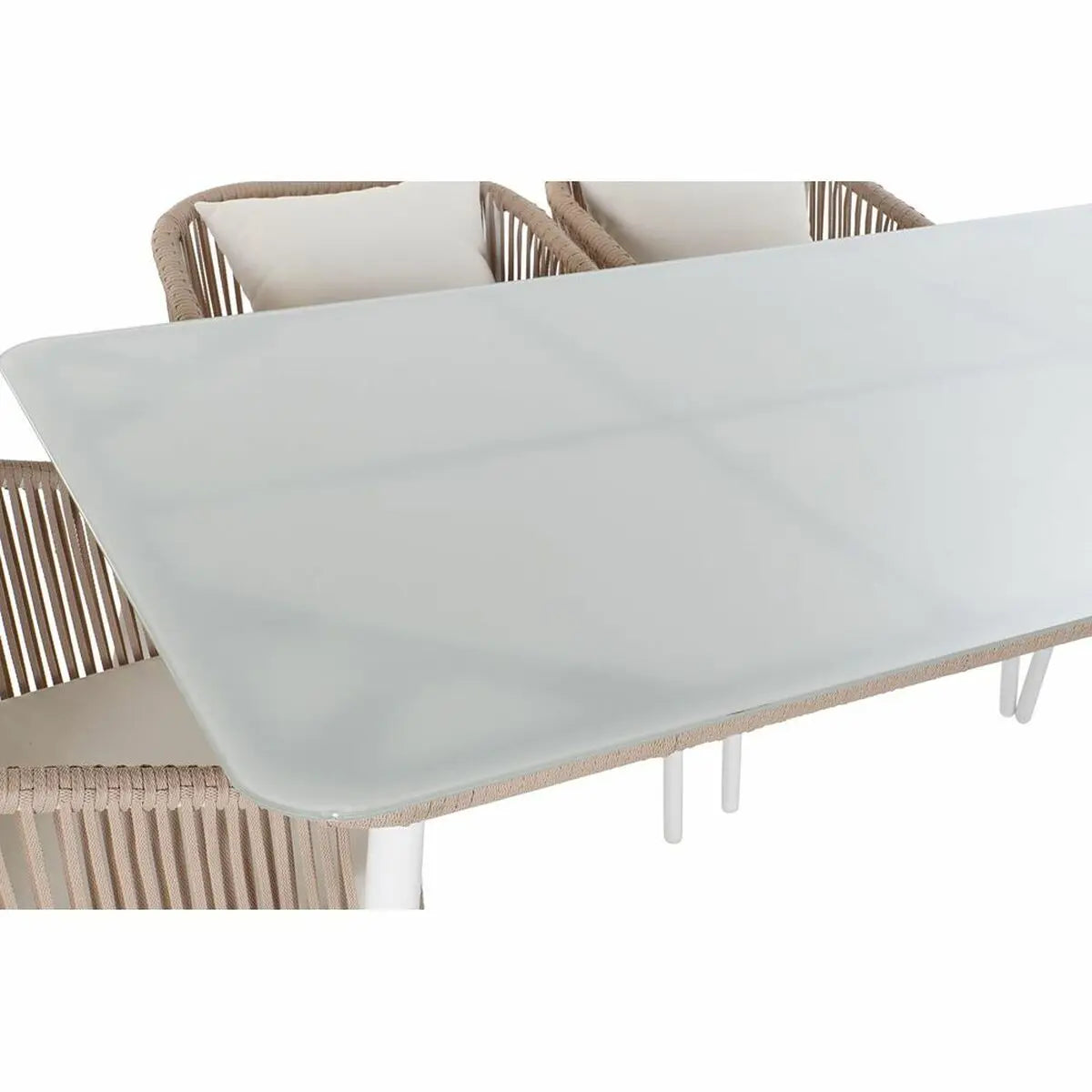 Ensemble Table + Chaises DKD Home Decor Beige 78 cm 163 x 95 x 6 cm Bigbuy