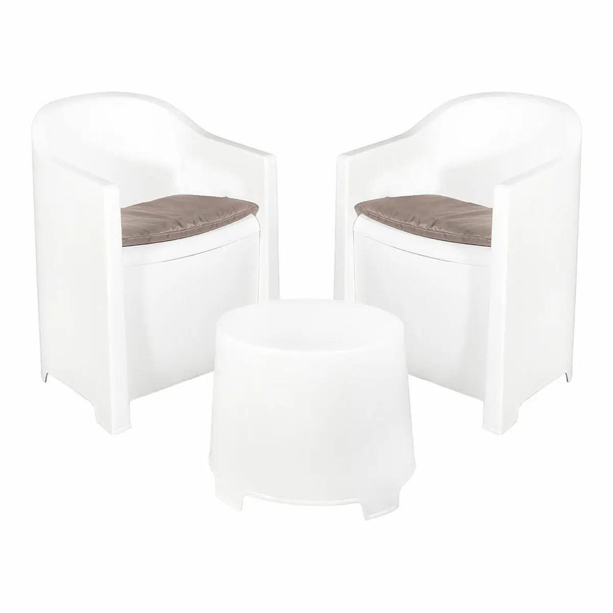Ensemble Table avec 2 Sièges IPAE Progarden Luna sluc06bg Blanc Jardin (3 Pièces) Bigbuy