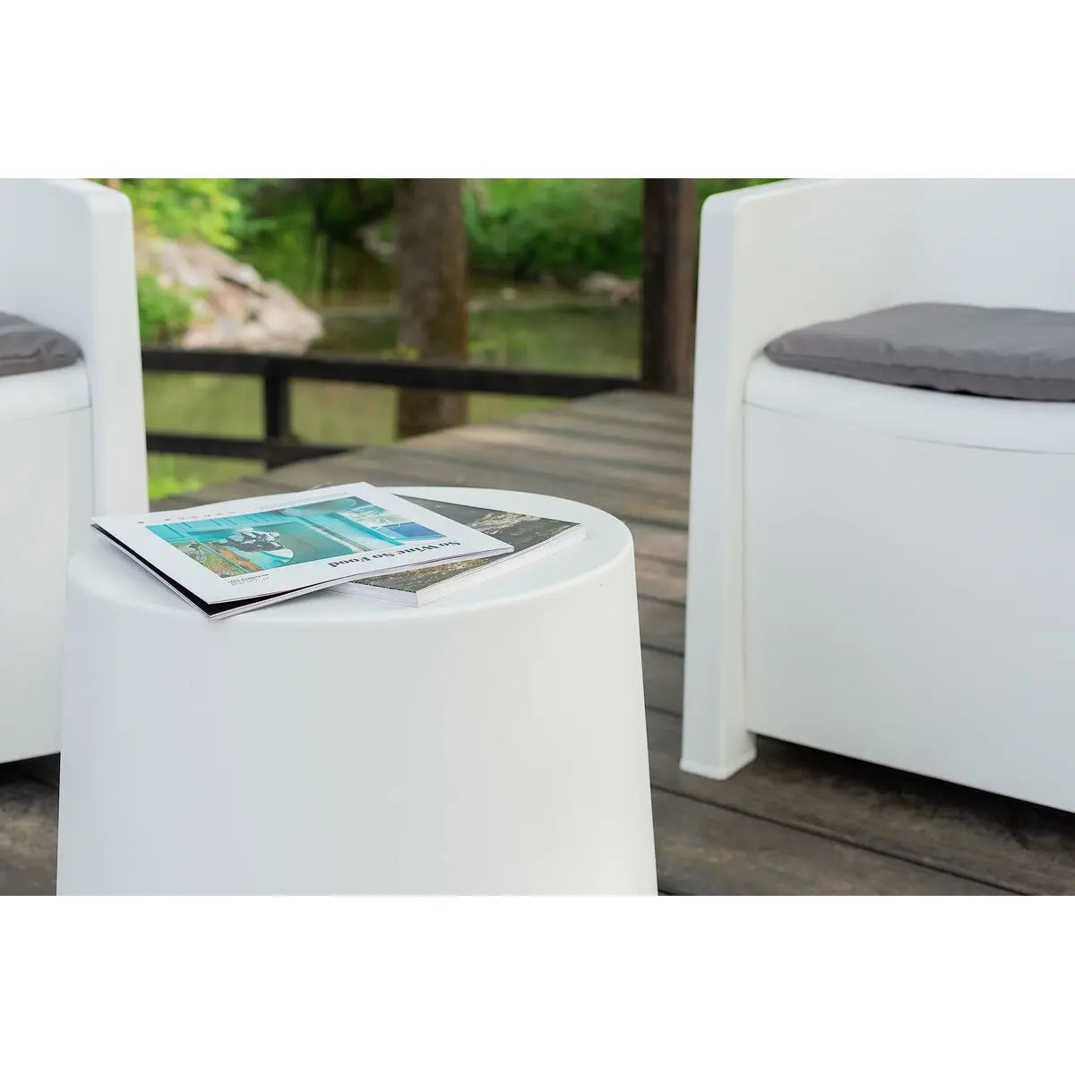 Ensemble Table avec 2 Sièges IPAE Progarden Luna sluc06bg Blanc Jardin (3 Pièces) Bigbuy