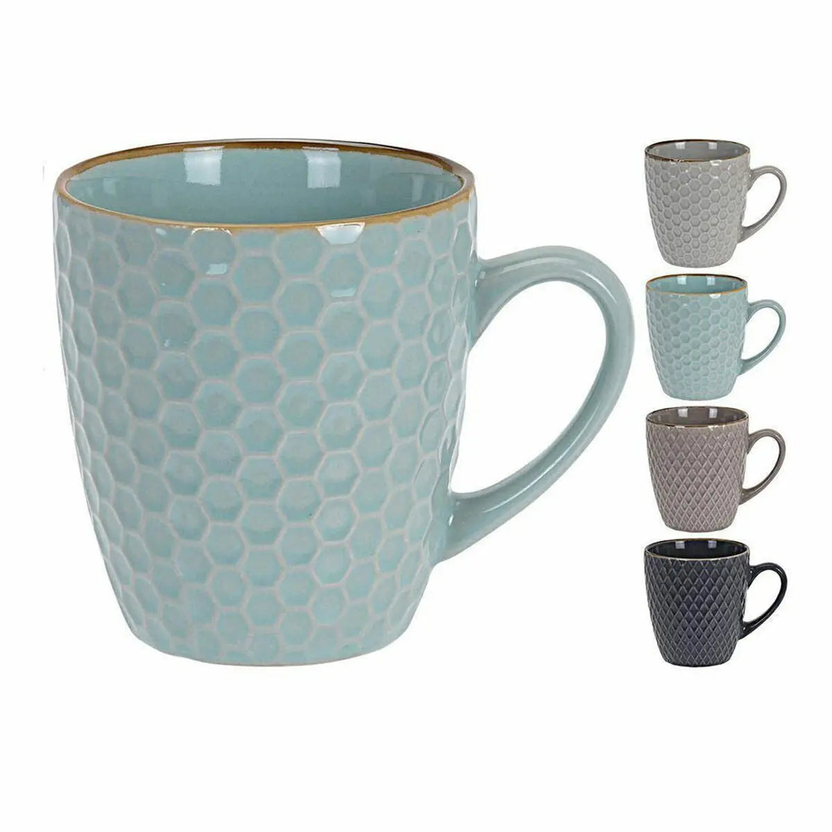 Ensemble de tasses à café Excellent Houseware Géométrique 200 ml Grès 4 Pièces Mamm