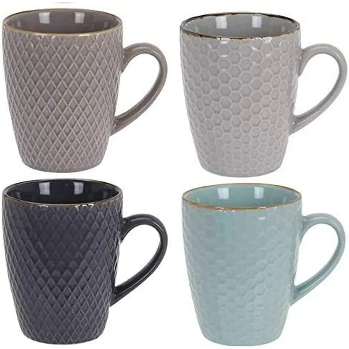 Ensemble de tasses à café Excellent Houseware Géométrique Grès 4 Pièces 300 ml Mamm