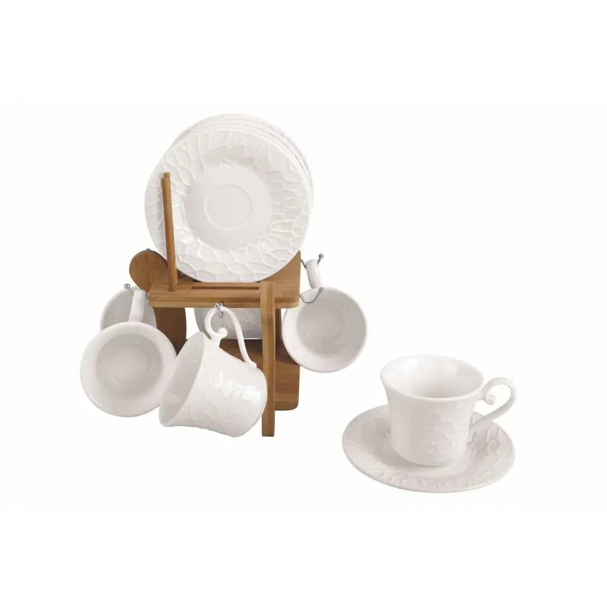 Ensemble de tasses à café Home ESPRIT Blanc Bambou Porcelaine 200 ml Mamm
