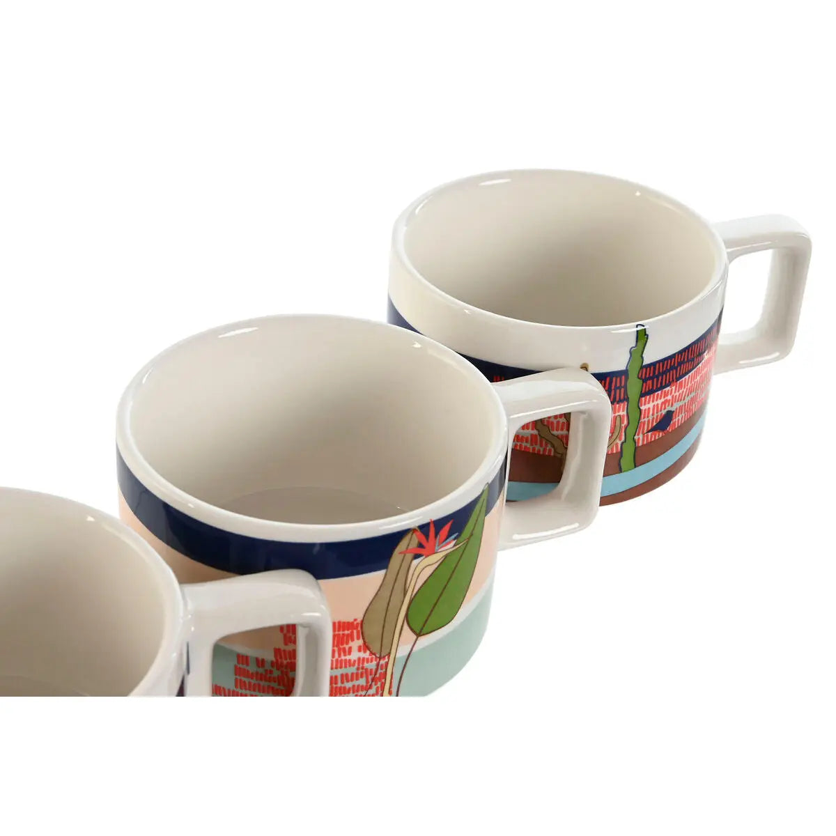 Ensemble de tasses à café Home ESPRIT Bleu Vert Rose Lila Métal Bambou Dolomite 260 ml Mamm