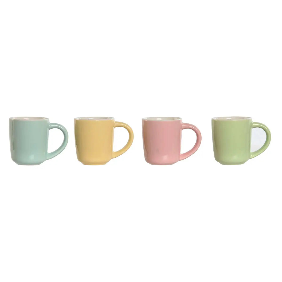 Ensemble de tasses à café Home ESPRIT Jaune Bleu Vert Rose Porcelaine 90 ml 4 Pièces Mamm