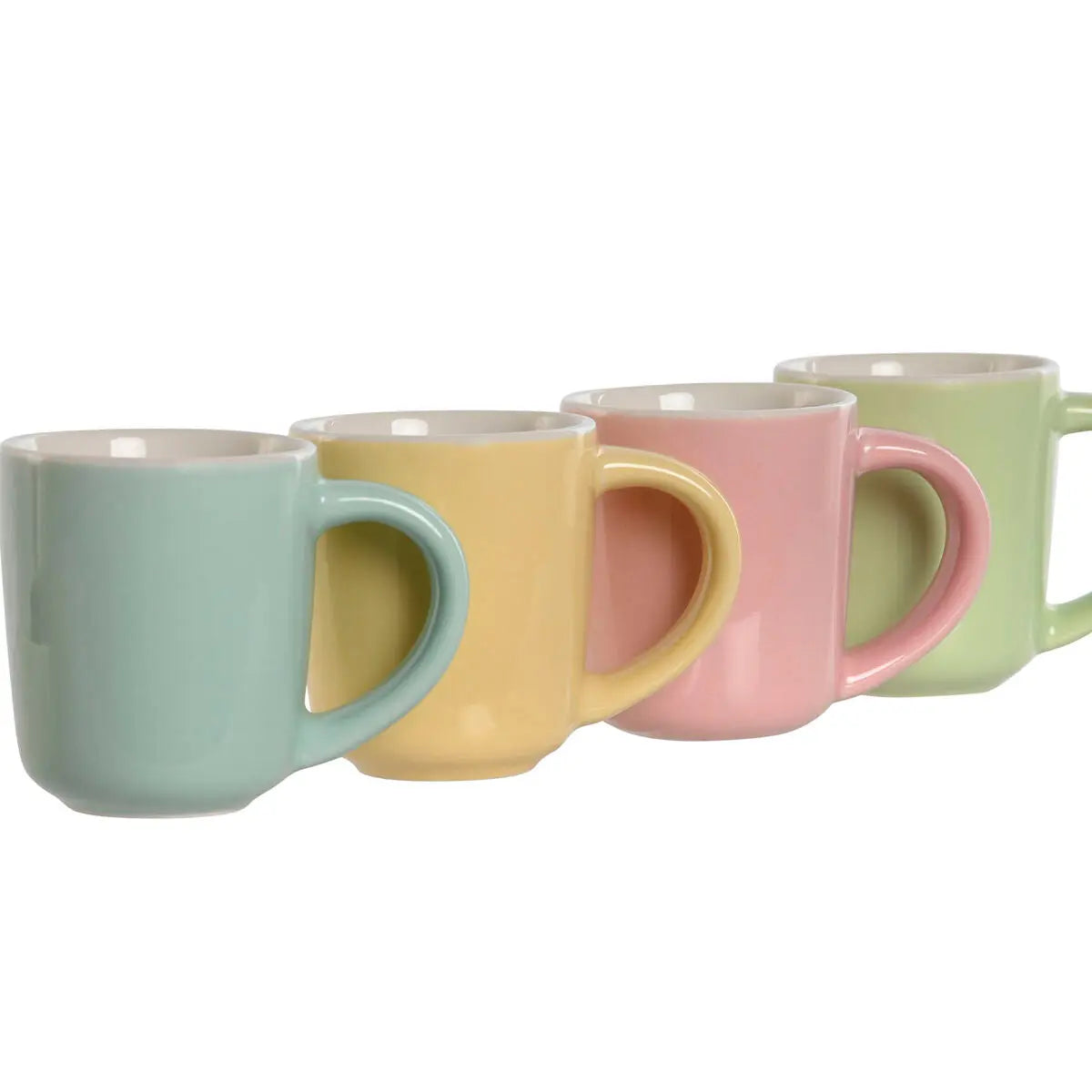 Ensemble de tasses à café Home ESPRIT Jaune Bleu Vert Rose Porcelaine 90 ml 4 Pièces Mamm