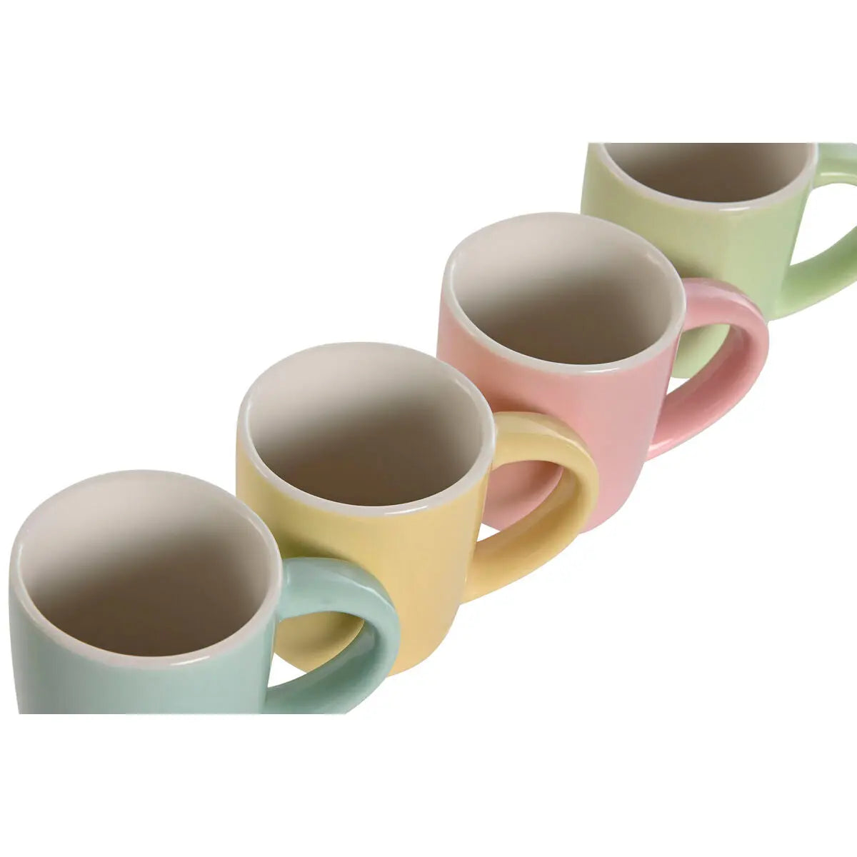 Ensemble de tasses à café Home ESPRIT Jaune Bleu Vert Rose Porcelaine 90 ml 4 Pièces Mamm