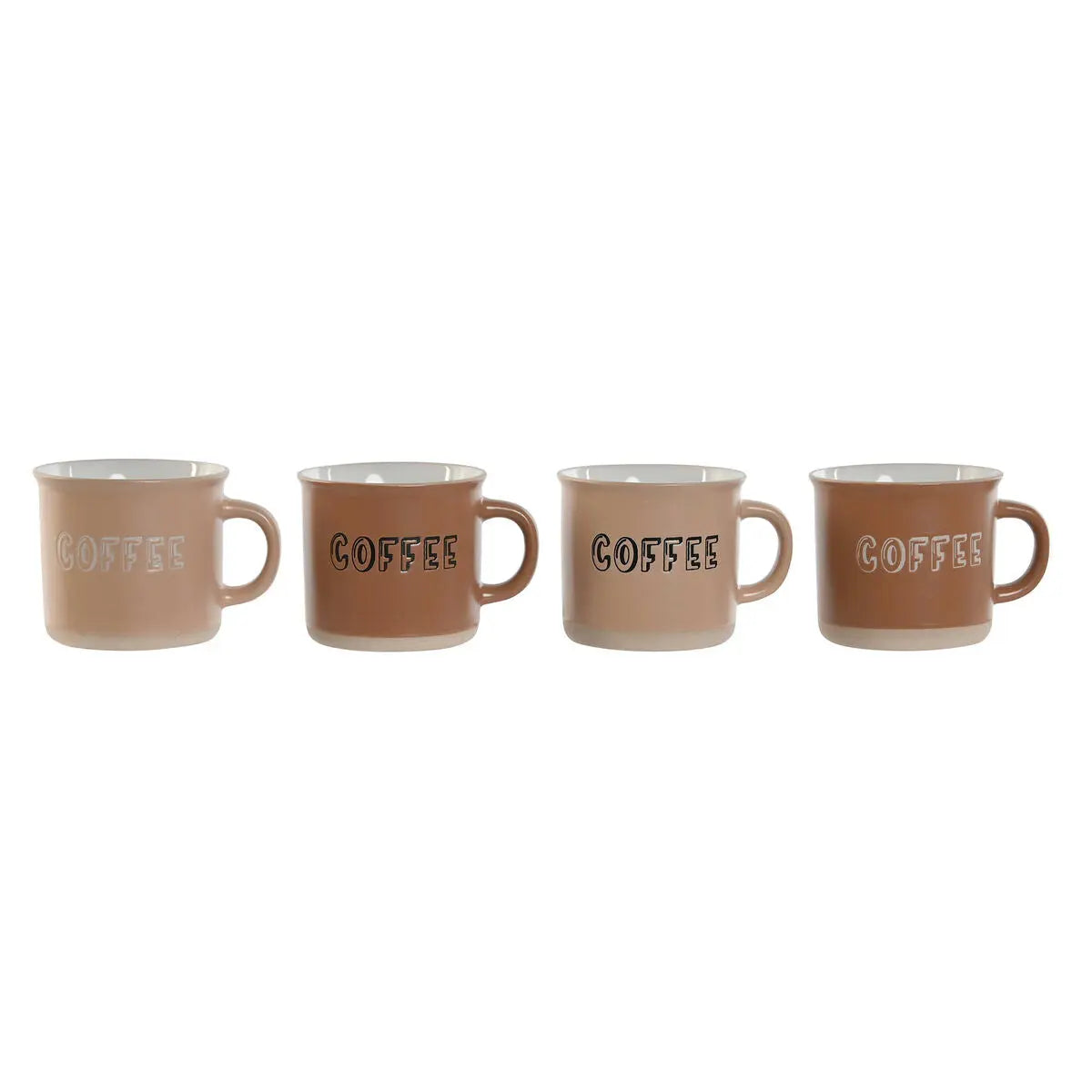 Ensemble de tasses à café Home ESPRIT Marron Grès 4 Pièces 180 ml Mamm