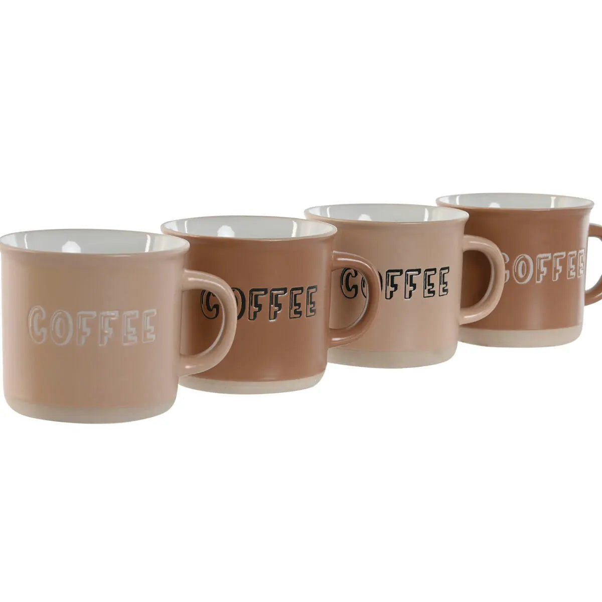 Ensemble de tasses à café Home ESPRIT Marron Grès 4 Pièces 180 ml Mamm