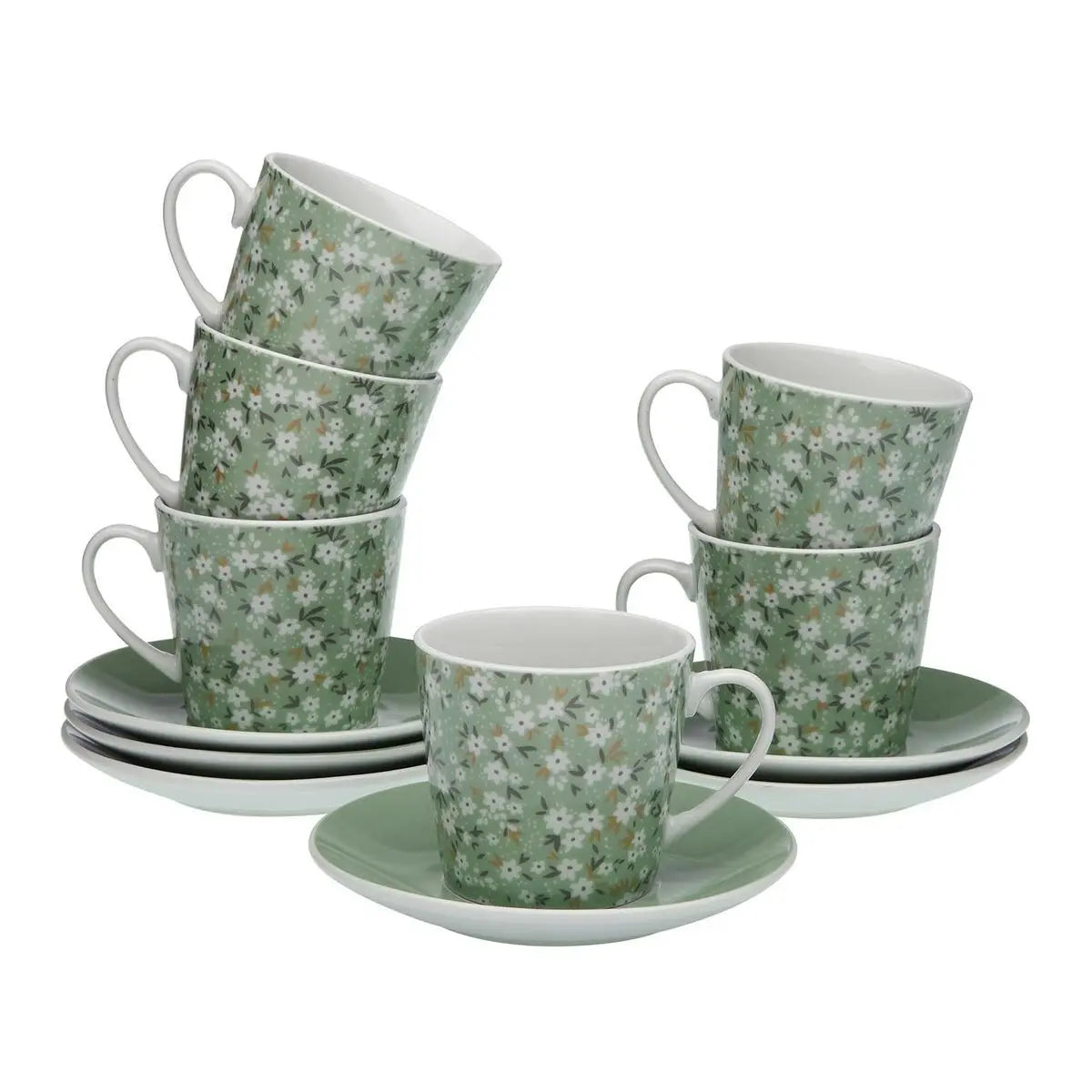 Ensemble de tasses à café Versa Fleurs 6 Unités Porcelaine Mamm