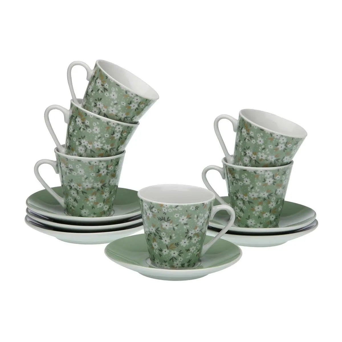 Ensemble de tasses à café Versa Fleurs 6 Unités Porcelaine Mamm