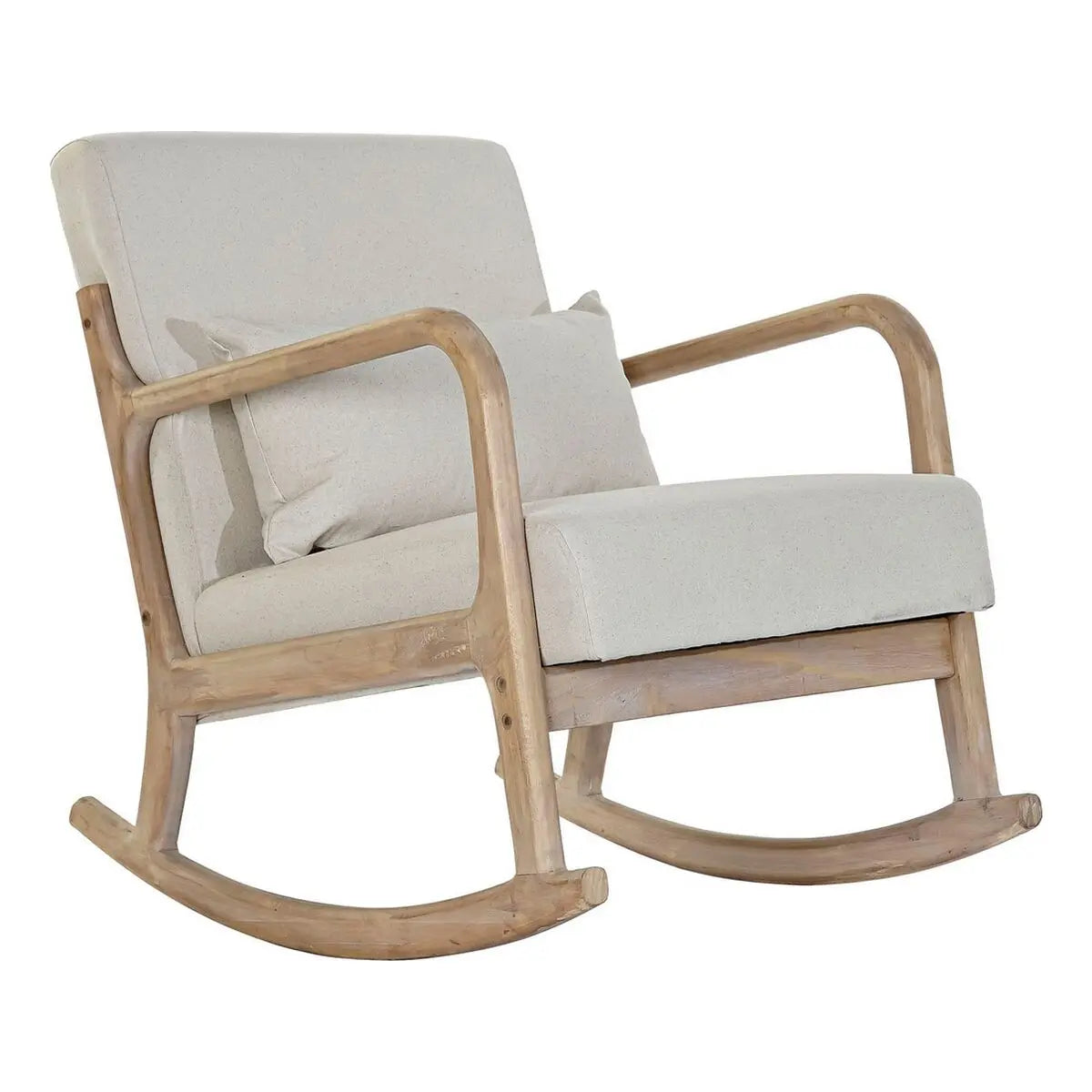 Fauteuil DKD Home Decor Beige Naturel Bois d'hévéa Sixties 66 x 85 x 81 cm Bigbuy