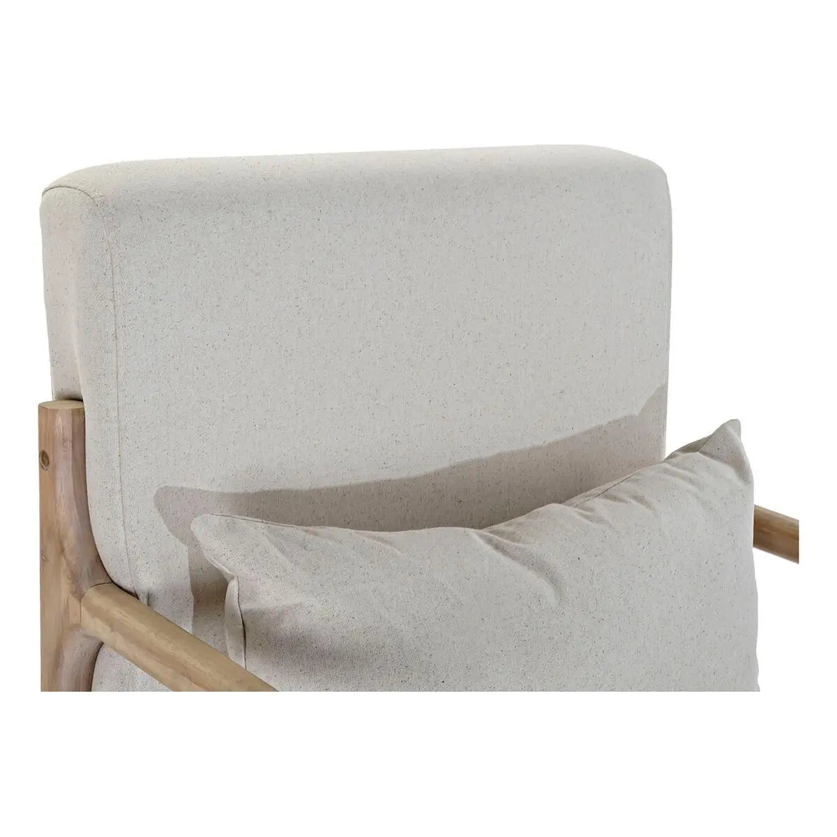Fauteuil DKD Home Decor Beige Naturel Bois d'hévéa Sixties 66 x 85 x 81 cm Bigbuy