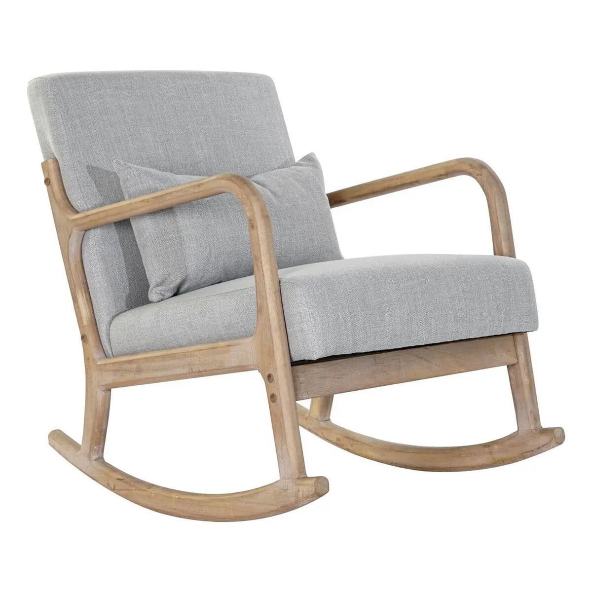 Fauteuil DKD Home Decor MB-179429 Gris Naturel Gris clair Bois d'hévéa Sixties 66 x 88 x 78 cm Bigbuy