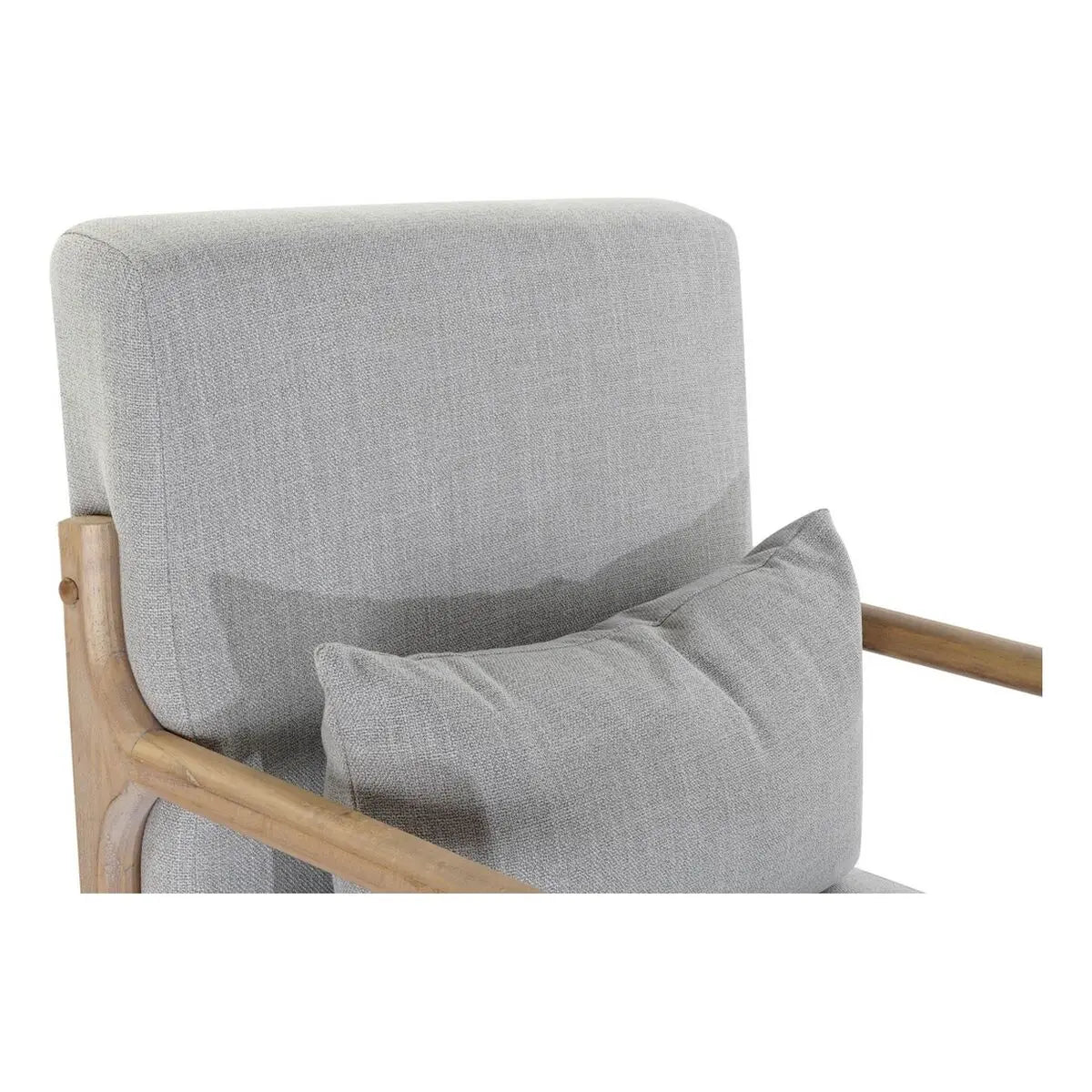 Fauteuil DKD Home Decor MB-179429 Gris Naturel Gris clair Bois d'hévéa Sixties 66 x 88 x 78 cm Bigbuy