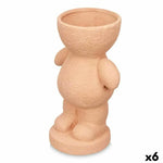 Figurine Décorative Orange Dolomite 16 x 25 x 12 cm (6 Unités) Vase Bigbuy