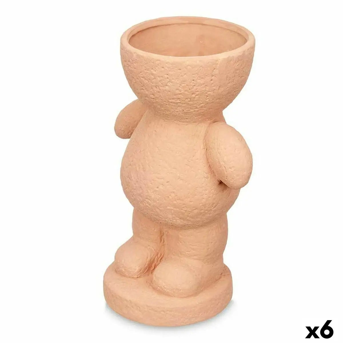 Figurine Décorative Orange Dolomite 16 x 25 x 12 cm (6 Unités) Vase Bigbuy