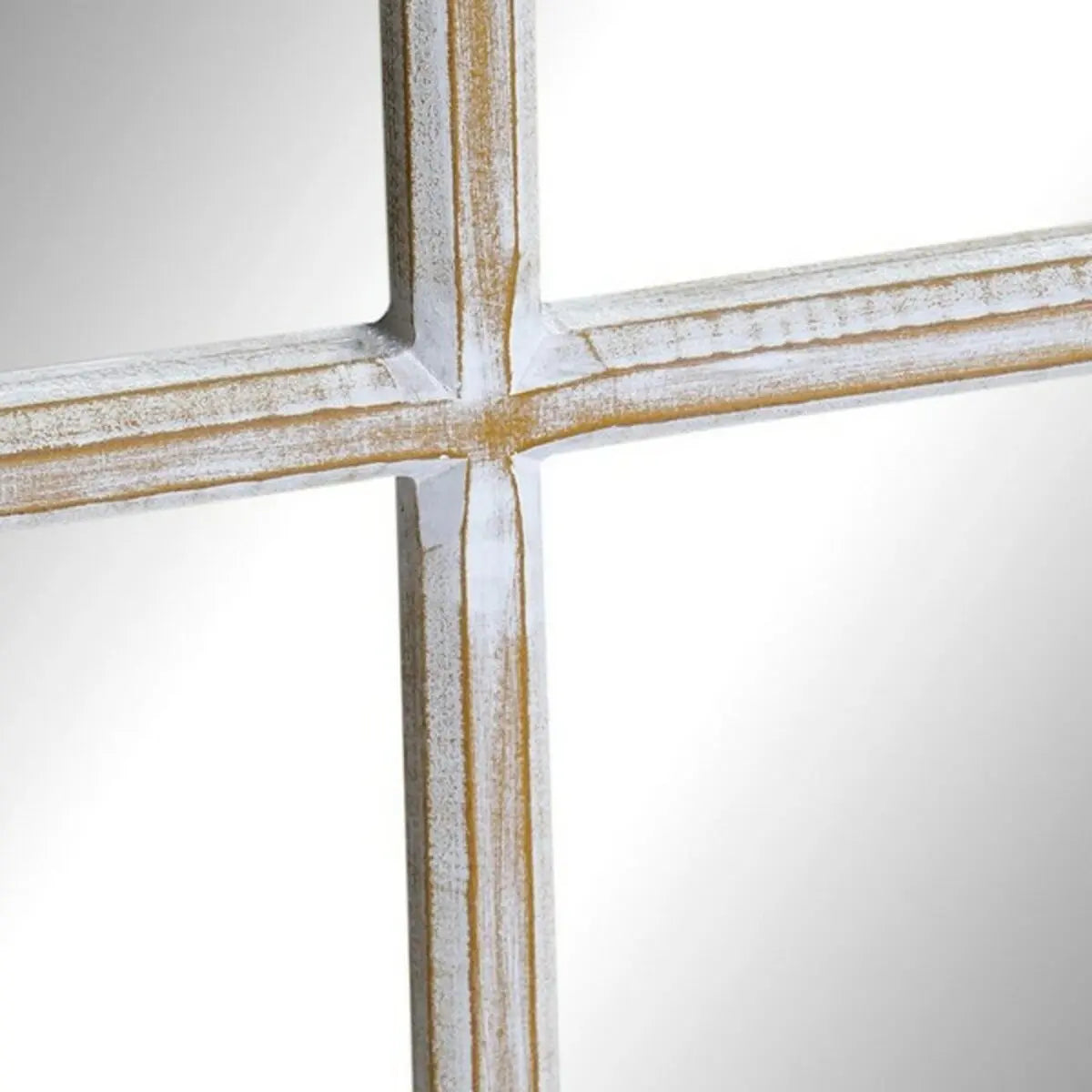 Miroir mural DKD Home Decor Verre Blanc Fer Bois MDF Décapé (90 x 2 x 90 cm) Mamm