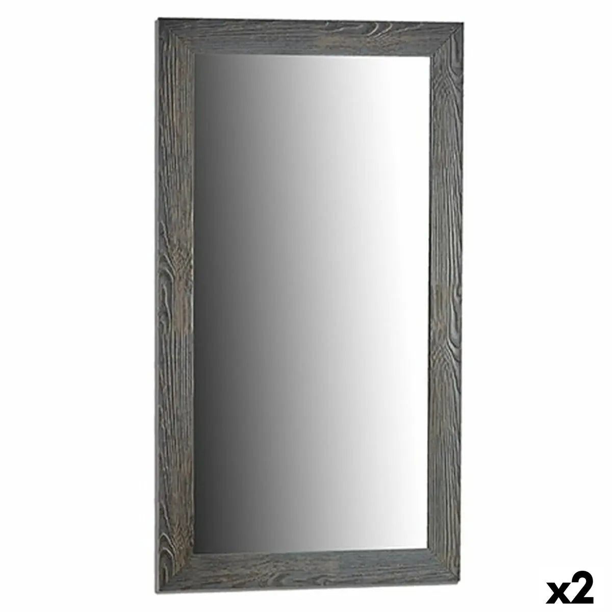 Miroir mural Gris Bois verre 75,5 x 135,5 x 1,5 cm (2 Unités) Mamm