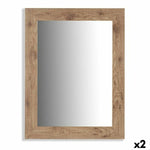 Miroir mural Marron Bois verre 66 x 85 x 2 cm (2 Unités) Mamm