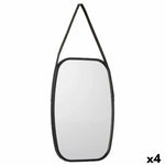 Miroir mural Noir Verre Cuir Synthétique 43 x 65 x 3 cm (4 Unités) Mamm