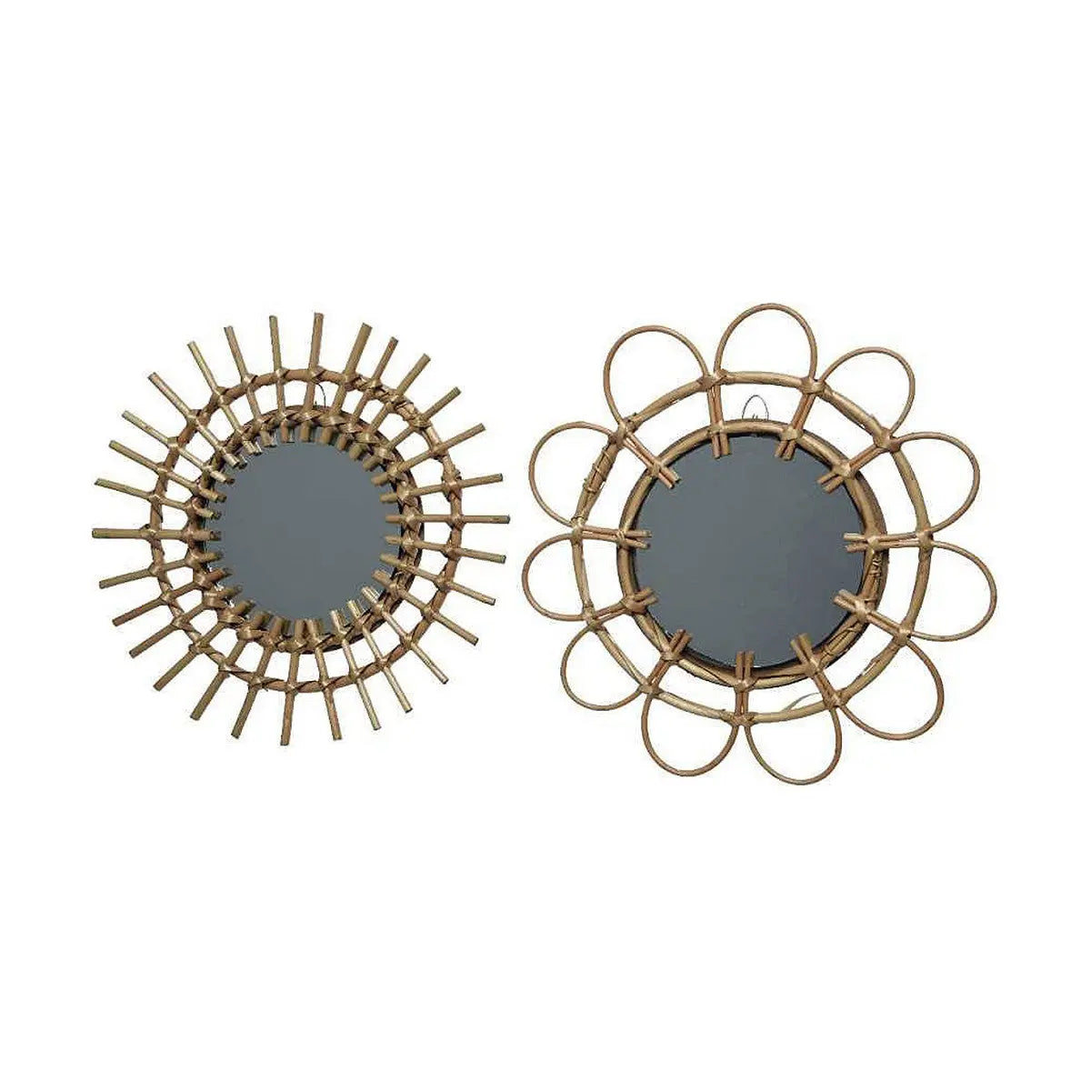 Miroir mural Sol Ø 36 cm Marron Bambou Mamm