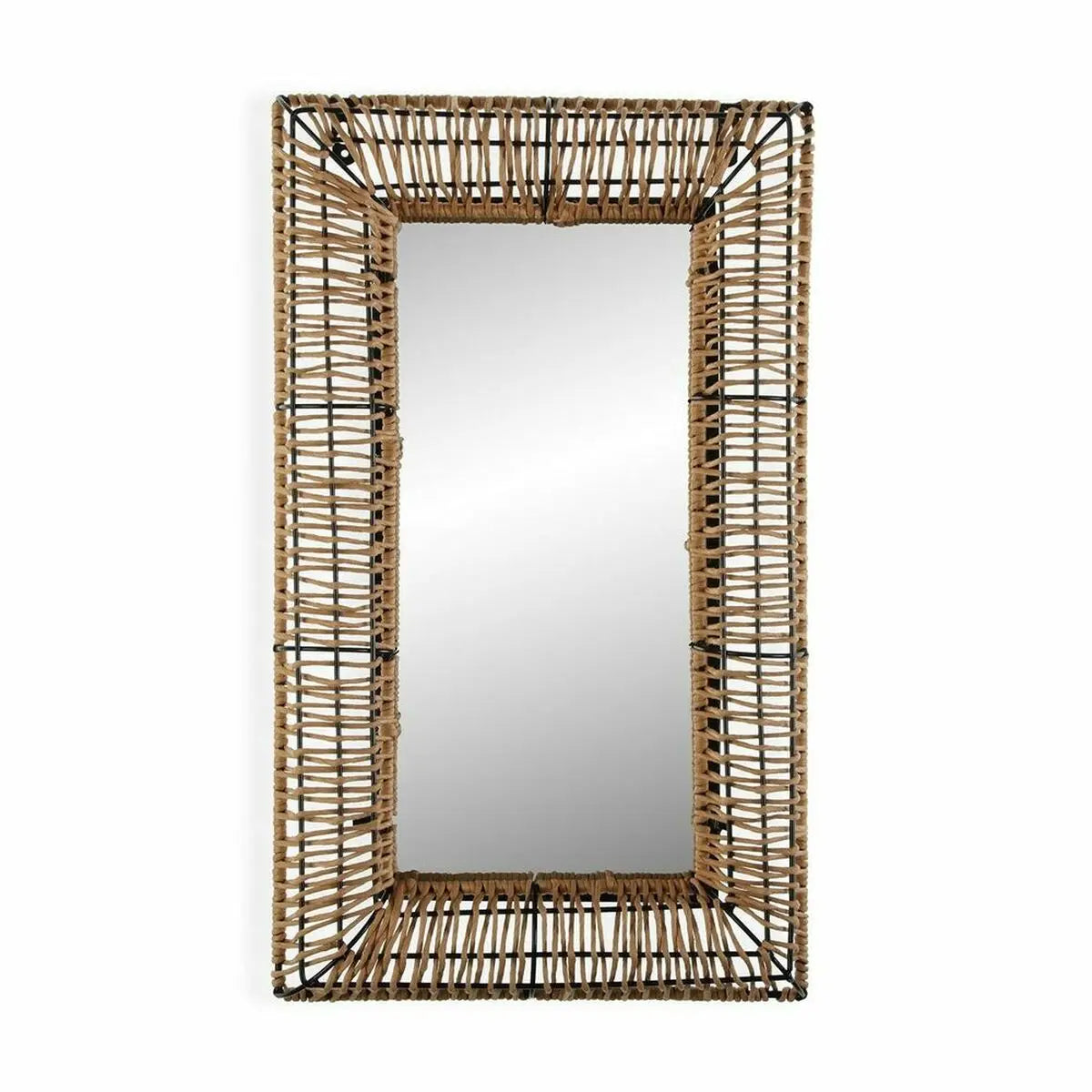 Miroir mural Versa Megara Carré Miroir Rotin Bambou (3 x 50 x 30 cm) Mamm
