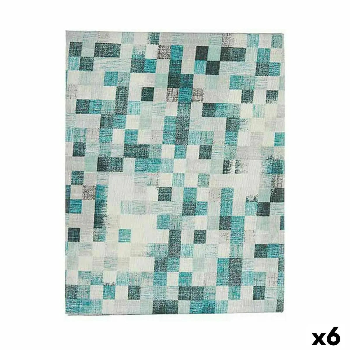 Nappe toile Antitaches Carreaux 140 x 180 cm Turquoise (6 Unités) Mamm
