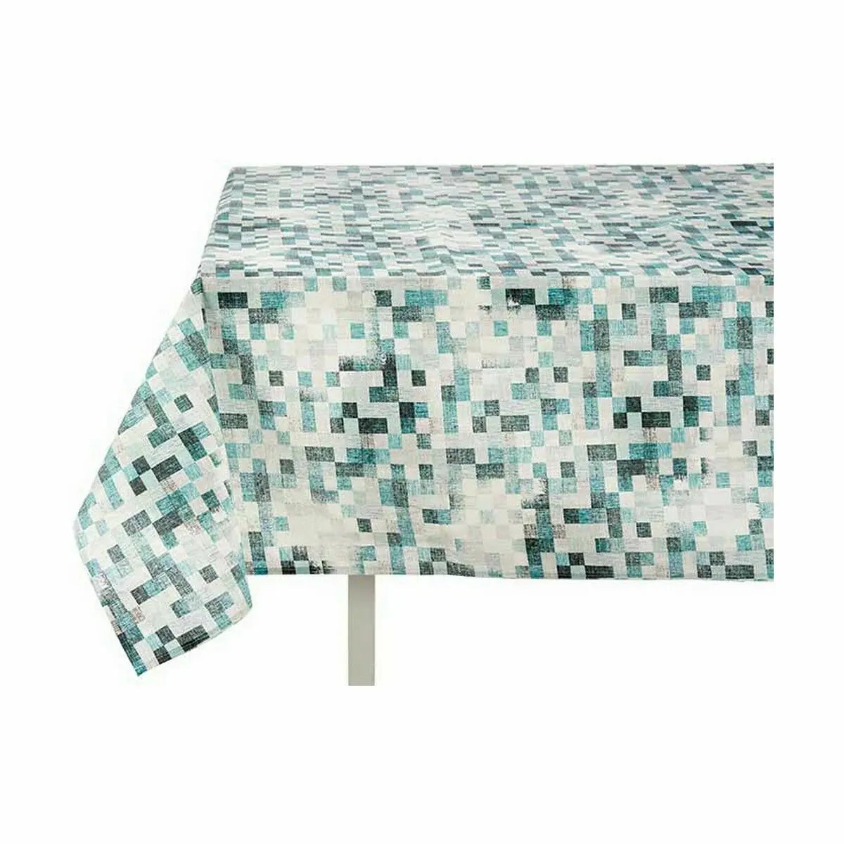 Nappe toile Antitaches Carreaux 140 x 180 cm Turquoise (6 Unités) Mamm