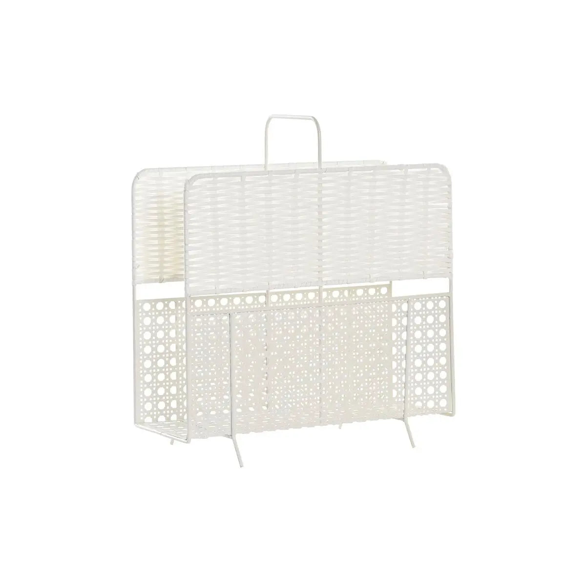 Porte-revues DKD Home Decor Naturel Métal Blanc osier (36,5 x 15 x 41 cm) Mamm