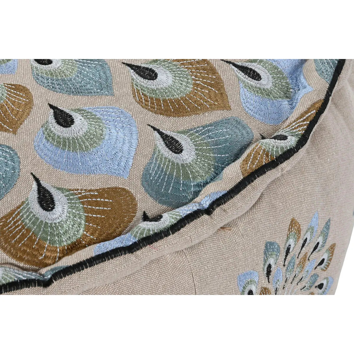 Pouf DKD Home Decor Bleu Beige Bigbuy