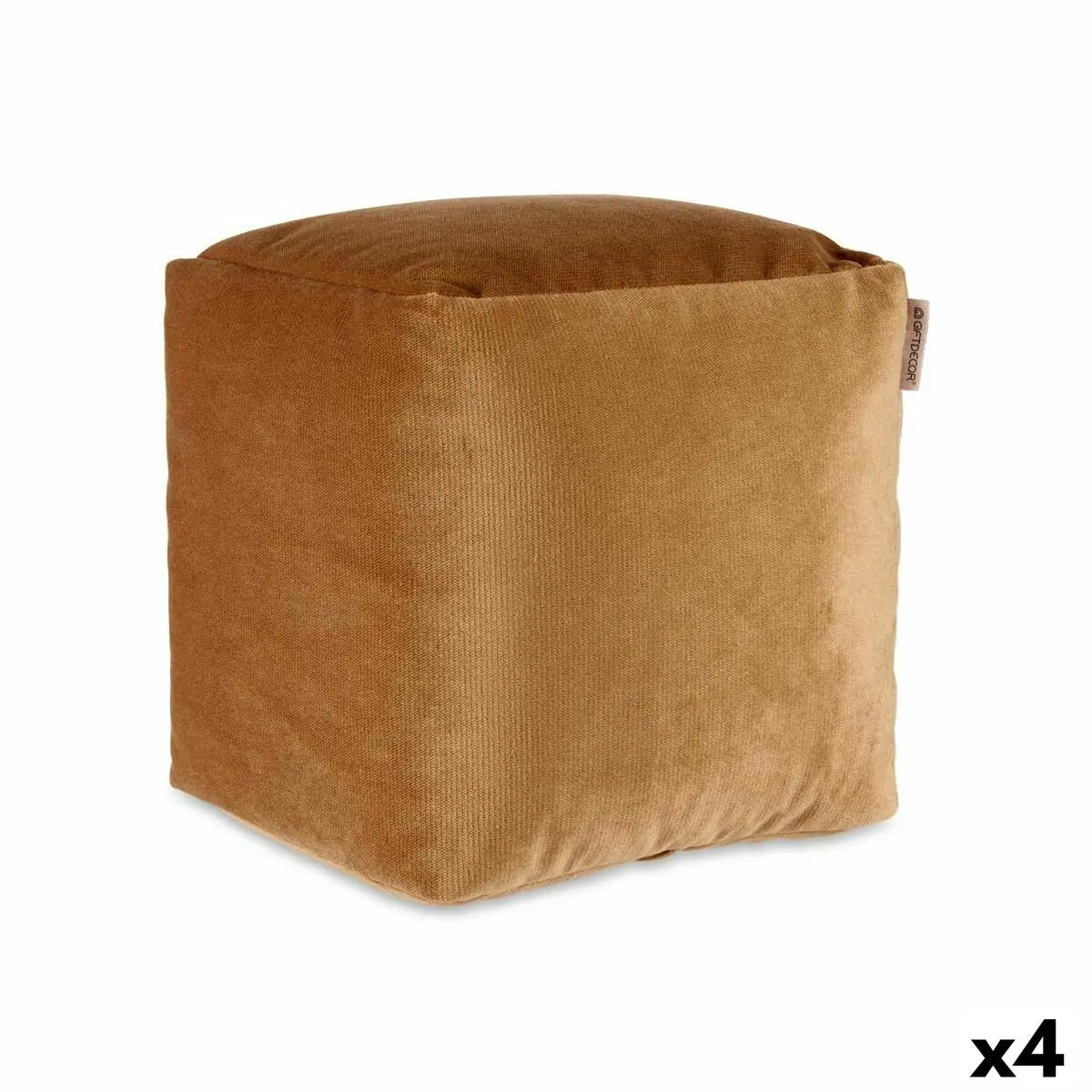 Pouf Velours Beige 30 x 30 x 30 cm (4 Unités) Mamm