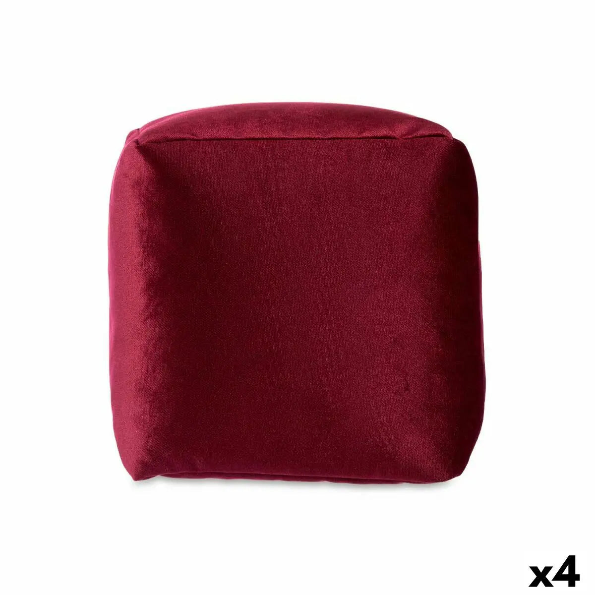 Pouf Velours Bordeaux 30 x 30 x 30 cm (4 Unités) Mamm