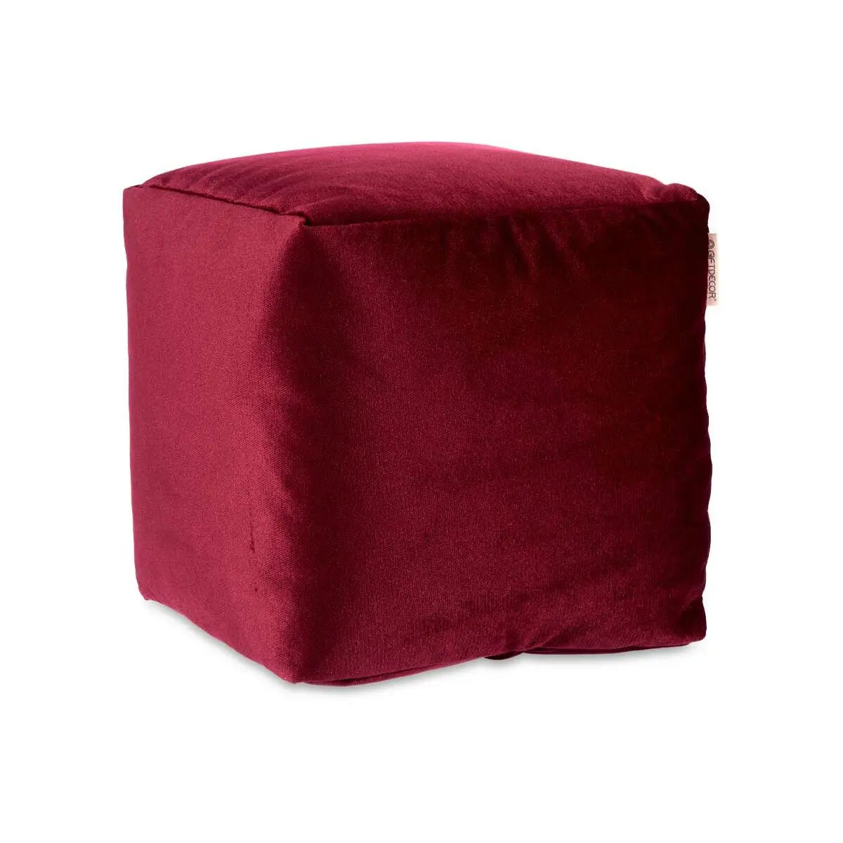 Pouf Velours Bordeaux 30 x 30 x 30 cm (4 Unités) Mamm