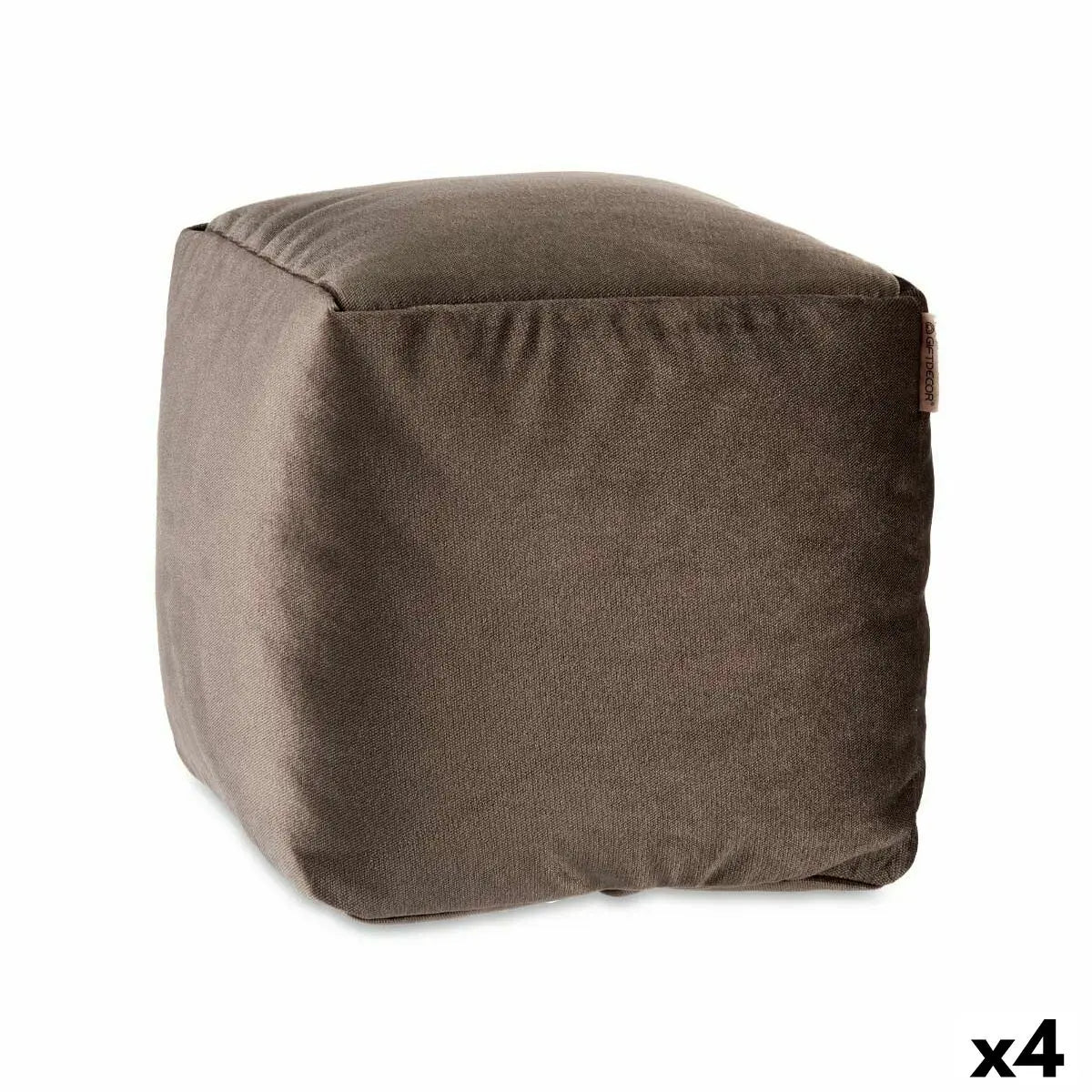 Pouf Velours Gris 30 x 30 x 30 cm (4 Unités) Mamm
