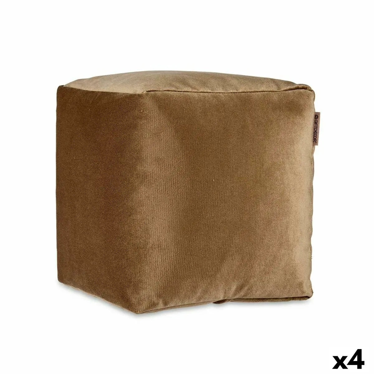 Pouf Velours Marron 30 x 30 x 30 cm (4 Unités) Mamm