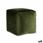 Pouf Velours Vert 30 x 30 x 30 cm (4 Unités) Bigbuy