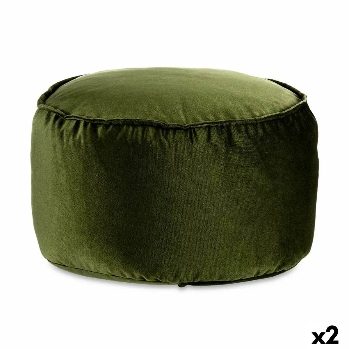 Pouf Velours Vert 60 x 39 x 60 cm (2 Unités) Mamm