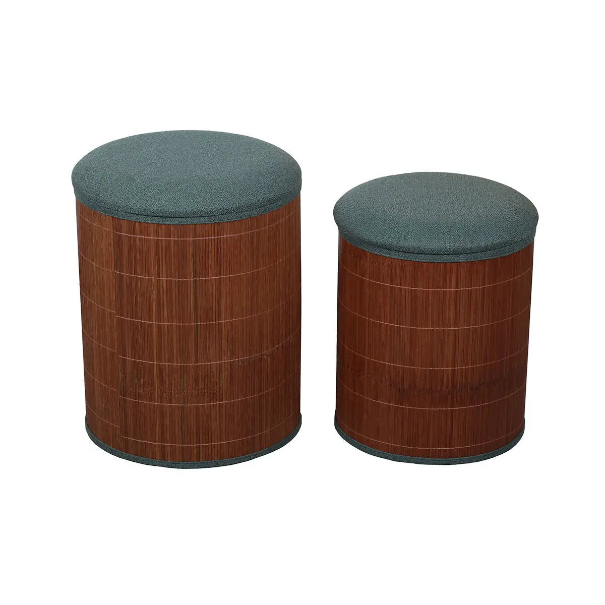 Pouf Versa Vert Lin Bambou Bois MDF Mamm