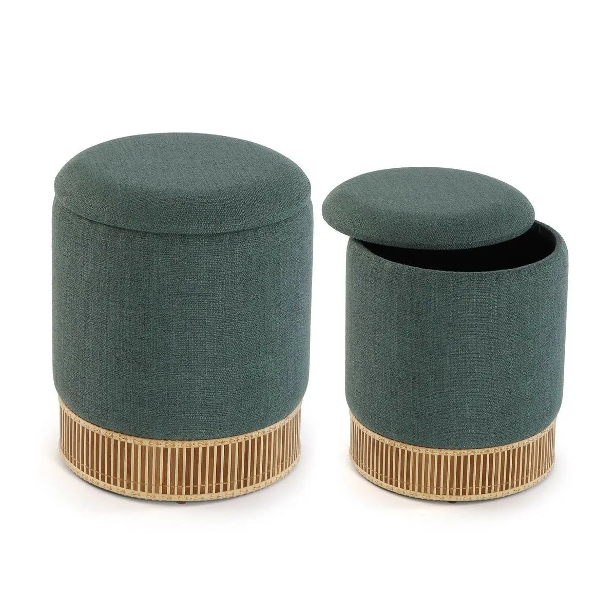 Pouf convertible Versa Vert Bambou Bois MDF 36 x 44 x 36 cm (2 Pièces) Bigbuy