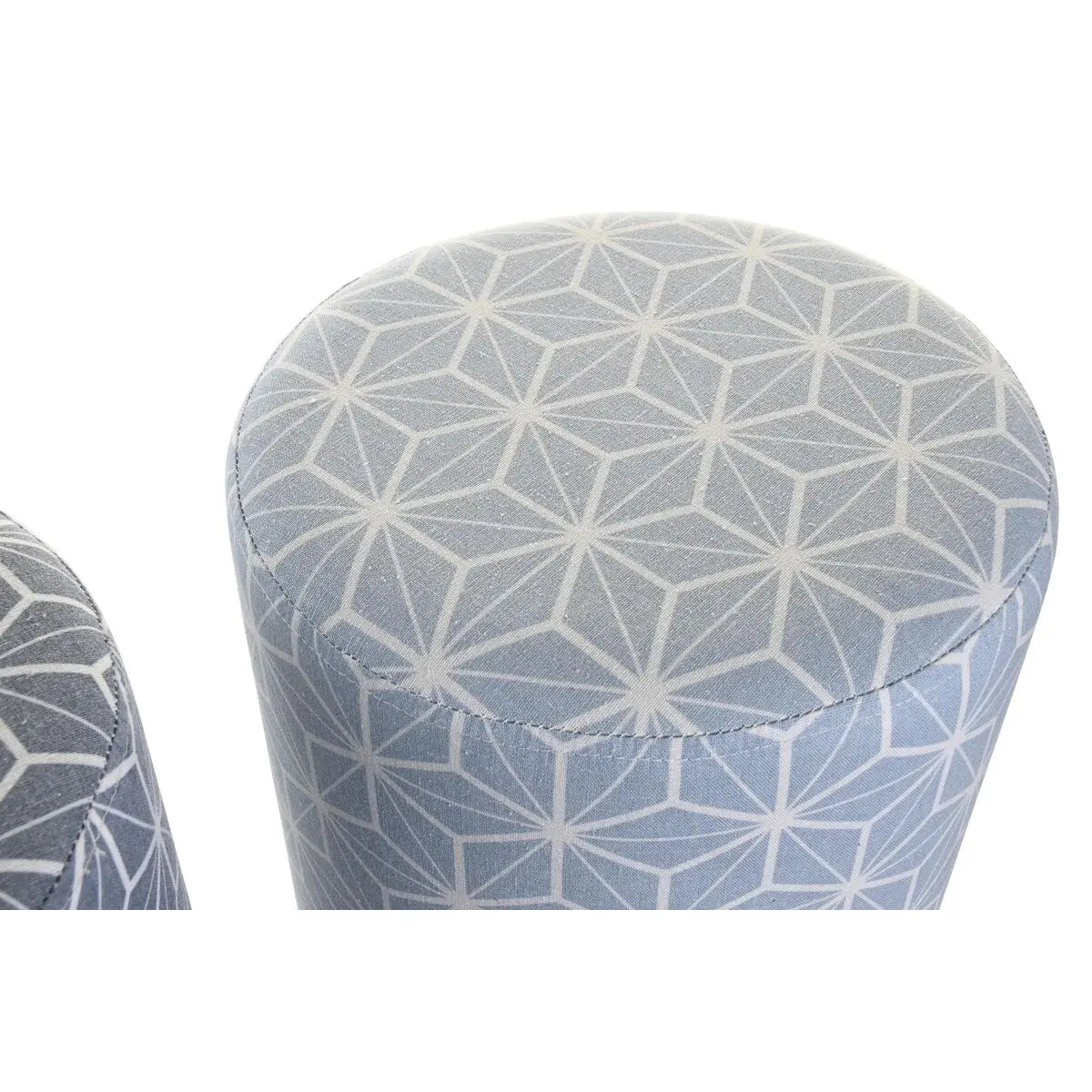 Repose-pied DKD Home Decor 31 x 31 x 33 cm Bleu Bleu ciel Pin Géométrique méditerranéen (2 Unités) Bigbuy