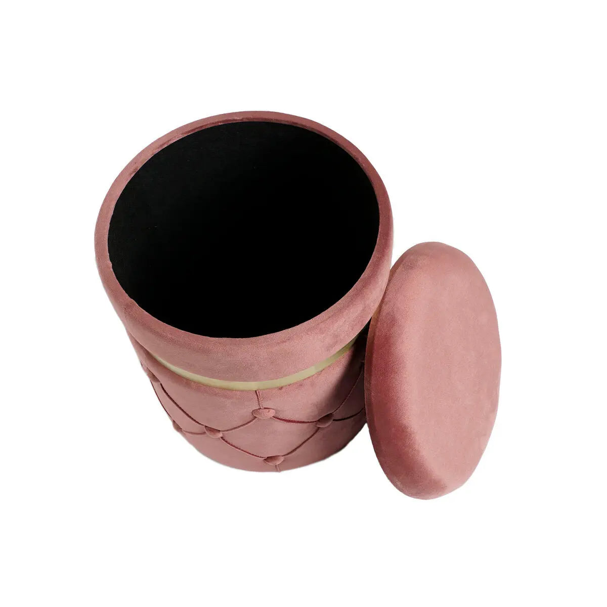 Repose-pied DKD Home Decor 36 x 36 x 44 cm Polyester Velours Bois MDF Mamm