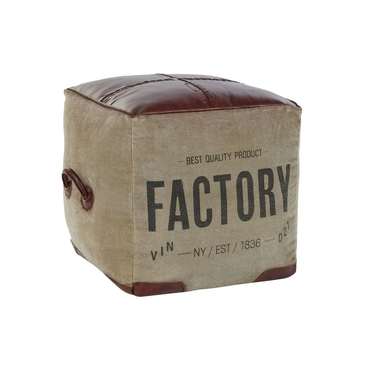 Repose-pied DKD Home Decor 46 x 40 x 40 cm Beige Marron Vintage Mamm