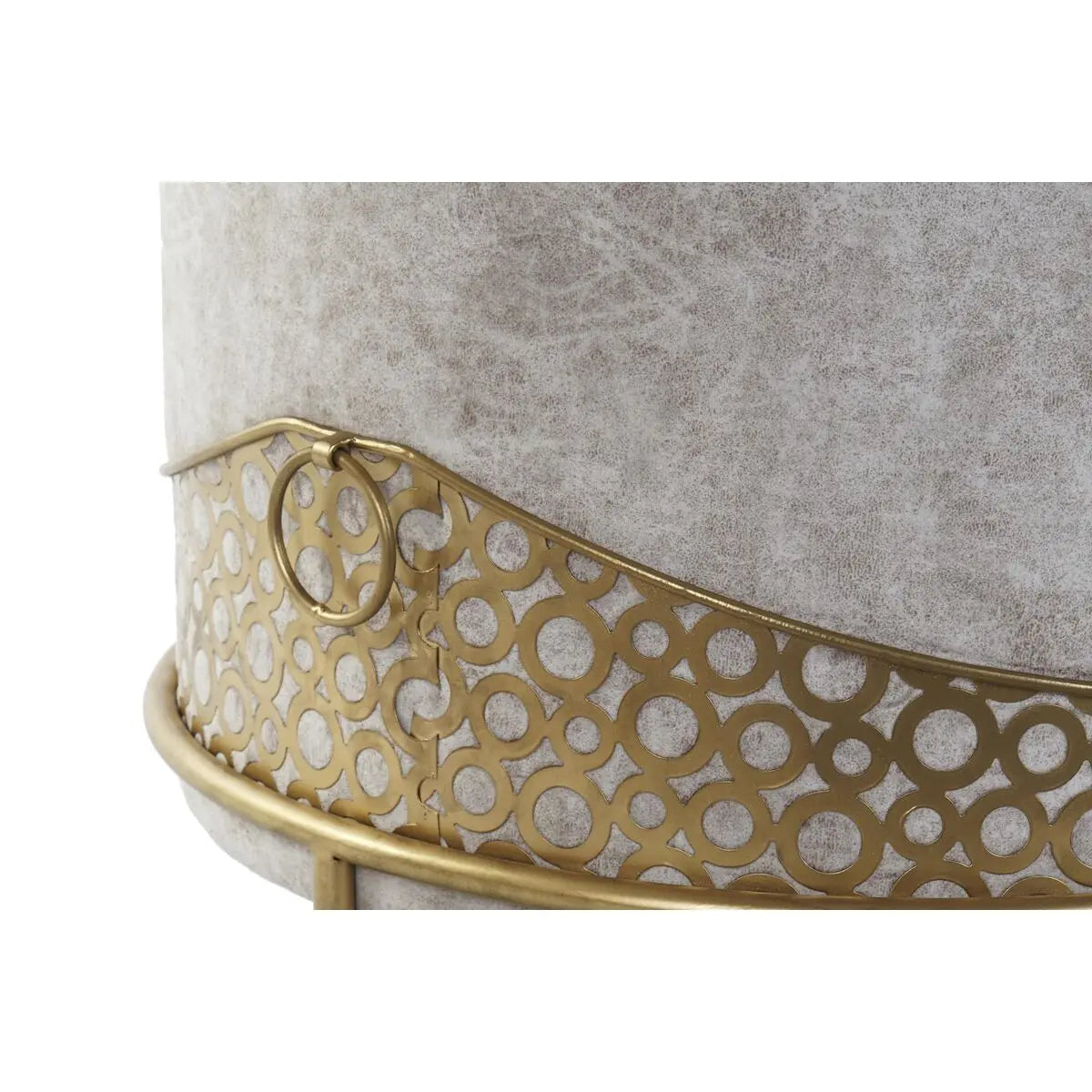 Repose-pied DKD Home Decor 51 x 51 x 44,5 cm Mousse Beige Doré Velours Bois MDF Ethnique 40 % Métal Mamm