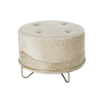Repose-pied DKD Home Decor Beige Doré Métal Polyester (63 x 63 x 42 cm) Mamm