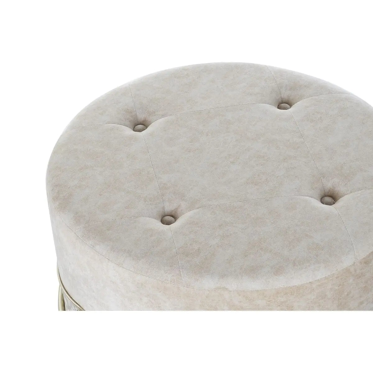 Repose-pied DKD Home Decor Beige Doré Métal Polyester (63 x 63 x 42 cm) Mamm