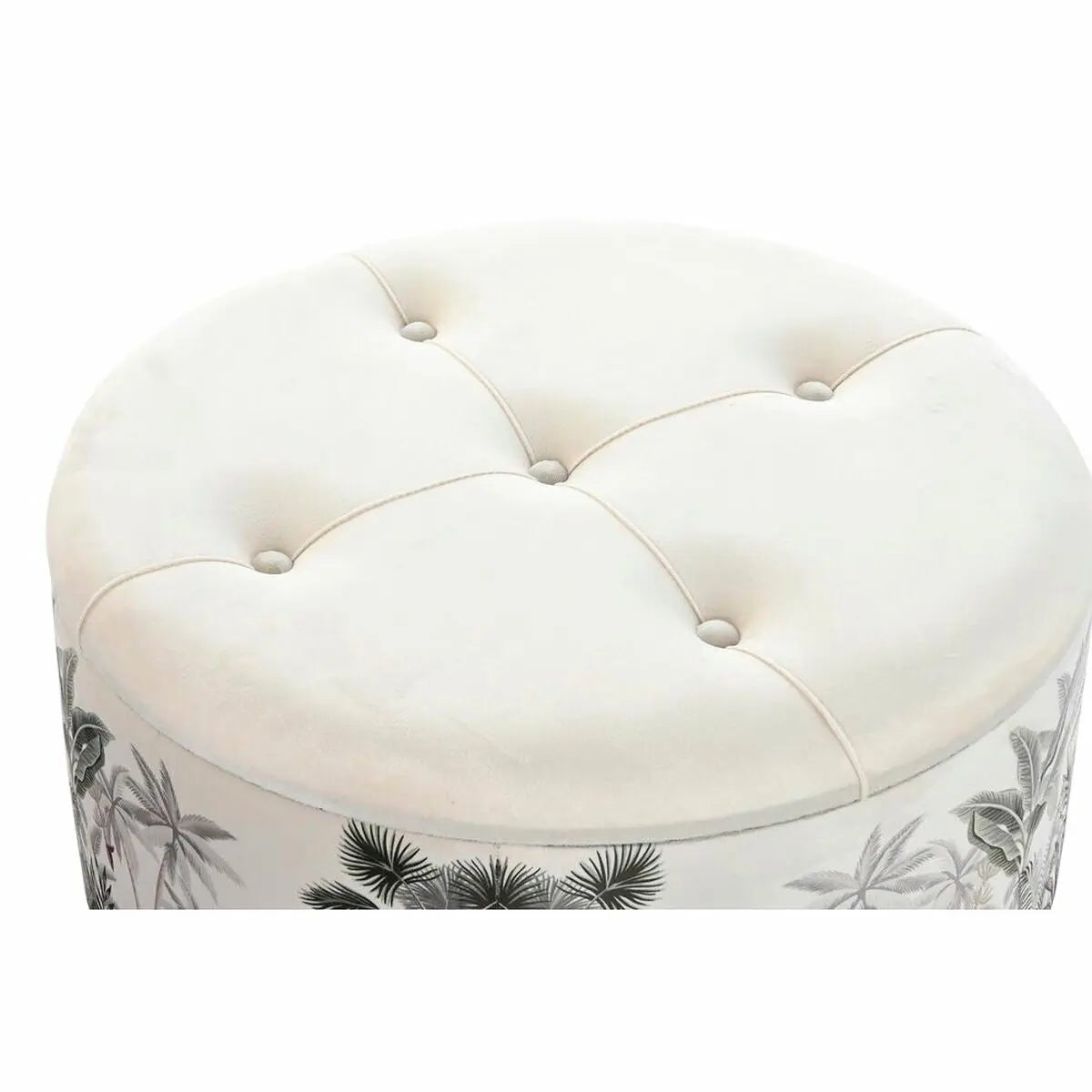 Repose-pied DKD Home Decor Beige Polyester MDF Vert Tropical (80 x 80 x 43 cm) Mamm